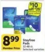 Pavilions Stayfree Pads offer
