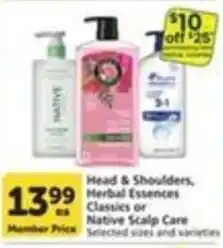 Pavilions Head & Shoulders, Herbal Essences Classics or Native Scalp Care offer