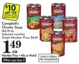 Pavilions Campbell's Chunky Soup offer