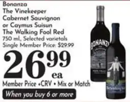 Pavilions Bonanza The Vinekeeper Cabernet Sauvignon offer