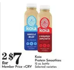 Pavilions Koia Protein Smoothies offer