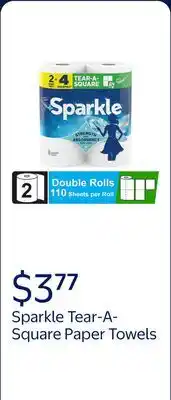 Walmart Sparkle Tear-A-Square Paper Towels offer