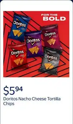 Walmart Doritos Nacho Cheese Tortilla Snack Chips offer