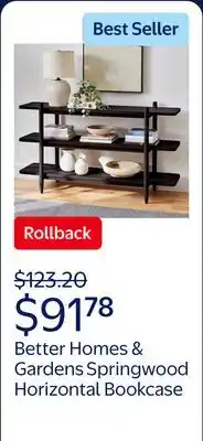 Walmart Better Homes & Gardens Springwood Horizontal Bookcase, Charcoal offer