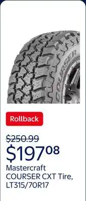 Walmart Mastercraft COURSER CXT LT315/70R17 121/118Q D/8 OWL Tire Fits: 2003-04 Hummer H1 Base offer