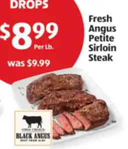 Aldi Fresh Angus Petite Sirloin Steak offer