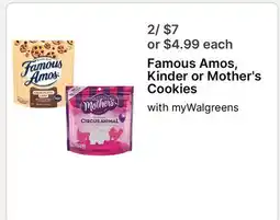 Walgreens Famous Amos, Kinder or Mother's Cookies offer