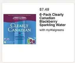 Walgreens 6-Pack Clearly Canadian Blackberry Sparkling Water offer