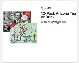Walgreens 12-Pack Arizona Tea or Drink offer
