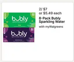 Walgreens 8-Pack Bubly Sparkling Water offer