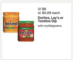 Walgreens Doritos, Lay's or Tostitos Dip offer