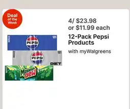 Walgreens 12-Pack Pepsi Products offer