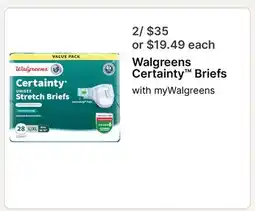 Walgreens Walgreens Certainty Briefs offer