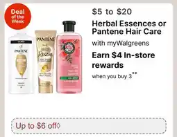 Walgreens Herbal Essences or Pantene Hair Care offer
