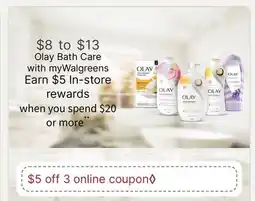 Walgreens Olay Bath Care offer