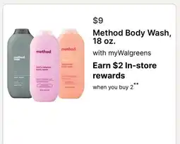 Walgreens Method Body Wash, 18 oz offer
