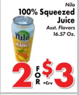 Valley Marketplace Nilo 100% Squeezed Juice offer