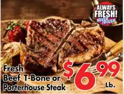 Valley Marketplace Fresh Beef T-Bone or Porterhouse Steak offer