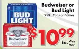 Valley Marketplace Budweiser or Bud Light offer
