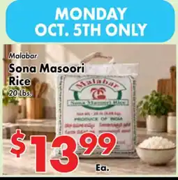 Valley Marketplace Malabar Sona Masoori Rice offer