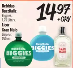 El Super Fresh Bebidas BuzzBallz Biggies, 1.75 Liters. Licor Gran Malo offer