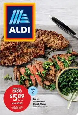 Aldi Fresh Bone-In Sliced Chuck Steak offer