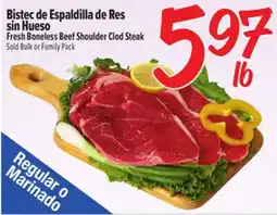 El Super Fresh Fresh Boneless Beef Shoulder Clod Steak offer