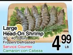 Superior Grocers Large Head-On Shrimp offer