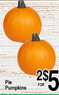 Superior Grocers Pie Pumpkins offer