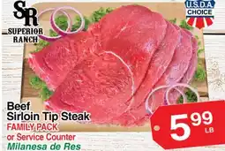 Superior Grocers Beef Sirloin Tip Steak offer