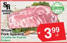 Superior Grocers Whole Pork Sparerib offer