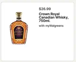 Walgreens Crown Royal Canadian Whisky, 750ml offer