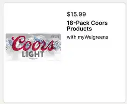 Walgreens 18-Pack Coors Products offer