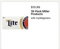 Walgreens 18-Pack Miller Products offer