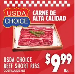 Vallarta Supermarkets USDA CHOICE BEEF SHORT RIBS / COSTILLA DE RES offer
