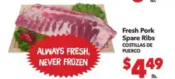 Vallarta Supermarkets Fresh Pork Spare Ribs / COSTILLAS DE PUERCO offer