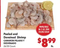 Vallarta Supermarkets Peeled and Deveined Shrimp / CAMARON PELADO Y DESVENADO offer
