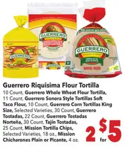Vallarta Supermarkets Guerrero Riquísima Flour Tortilla offer