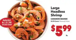 Vallarta Supermarkets Large Headless Shrimp offer