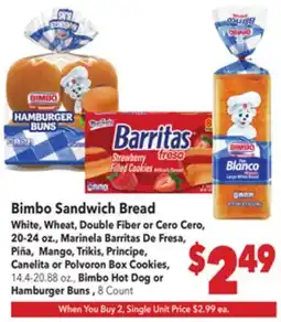 Vallarta Supermarkets Bimbo Sandwich Bread offer