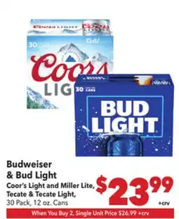 Vallarta Supermarkets Budweiser & Bud Light offer