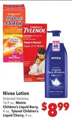Vallarta Supermarkets Nivea Lotion offer