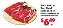 Vallarta Supermarkets Fresh Bone In Beef Chuck Steak or Roast offer