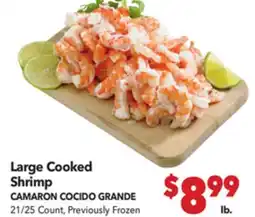 Vallarta Supermarkets Large Cooked Shrimp/CAMARON COCIDO GRANDE offer