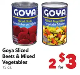 Vallarta Supermarkets Goya Sliced Beets & Mixed Vegetables offer