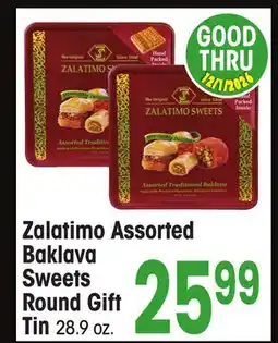 Jewel-Osco Zalatimo Assorted Baklava Sweets Round Gift Tin offer