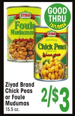 Jewel-Osco Ziyad Brand Chick Peas or Foule Mudumas offer