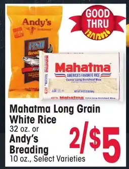 Jewel-Osco Mahatma Long Grain White Rice 32 oz. or Andy's Breading 10 oz offer