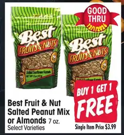 Jewel-Osco Best Fruit & Nut Salted Peanut Mix or Almonds offer