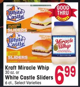 Jewel-Osco Kraft Miracle Whip 30 oz. or White Castle Sliders 6 ct offer